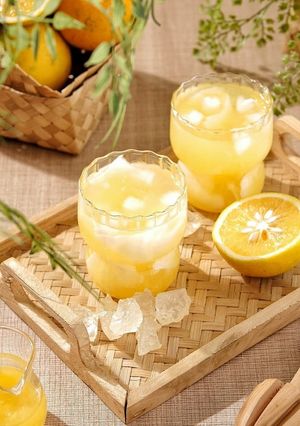 Foto resep Es jeruk kelapa muda