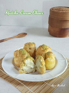 Foto resep Matcha Cream Choux / Soes Matcha