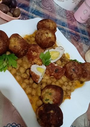 صورة لوصفة طجين خوخ وكريات لحم