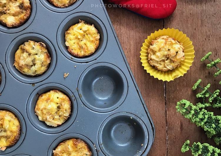 Omelette-noodle muffin