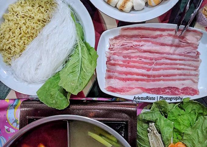 Steamboat kuah kaldu ayam, shabu-shabu,suki