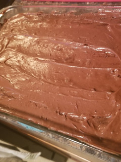 A picture of Easy Gingerbread Brownies w/ Chocolate-Banana Frosting.