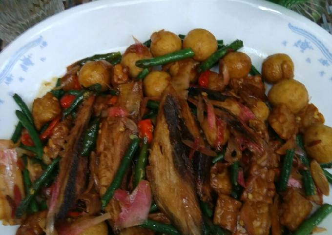 Tumis Tempe Tongkol Tahu Bulat kecombrang Kacang Panjang