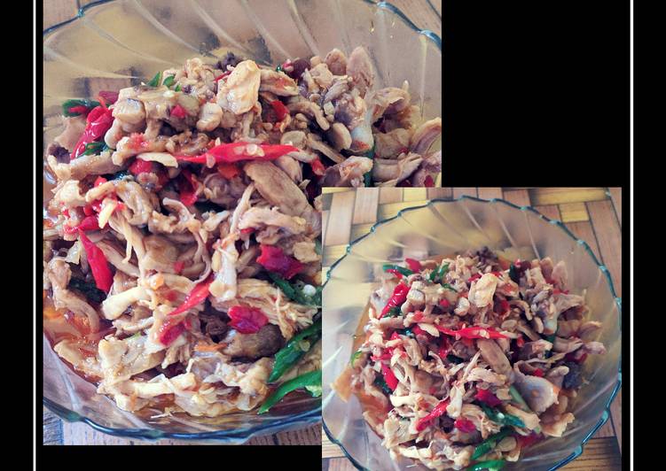 Cara buat Ayam Suwir Tempe Pedas Murah Meriah menu masakan harian