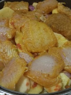 صورة لوصفة صينية بطاطس بالسمك الفيليه 🥔