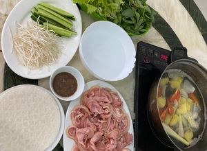 Hình của món Bê thui nhúng dấm.