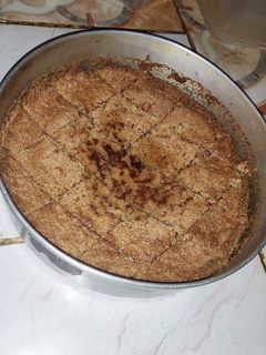 صورة لوصفة بسبوسة مكرملة