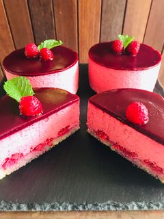 Une photo de Bavarois à la framboise