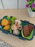 Bekal Praktis Nasi Kepal nori abon+bola bola ayam