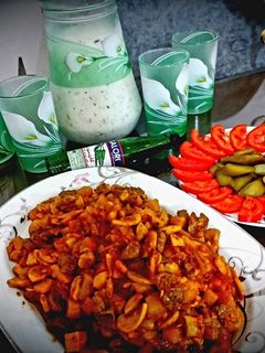 عکسی از دستور خوراک دل مرغ و قارچ