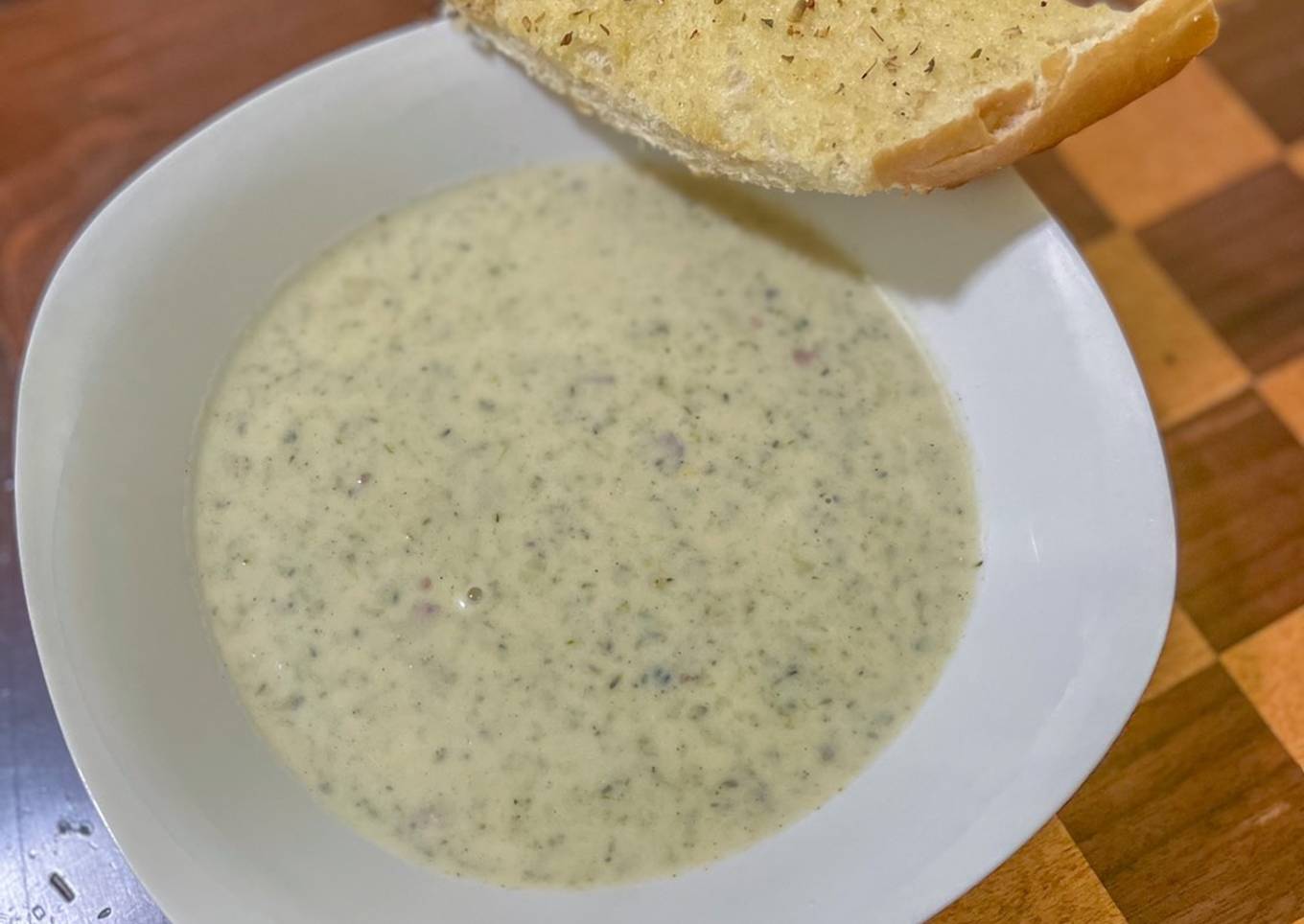 Broccoli and Potato Soup with Cheddar