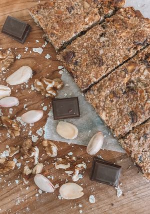 A picture of Cereal Bars with Tahini, Fruits & Nuts.