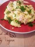 Cartofi carbonara în tigaie