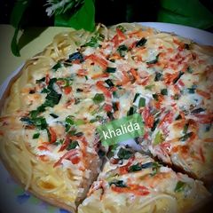 Spaghetti pasta quiche A picture of Spaghetti pasta quiche.