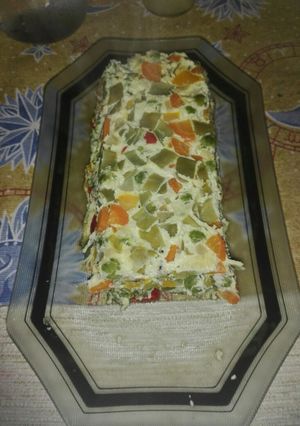 Una foto de Pastel de verduras tricolor