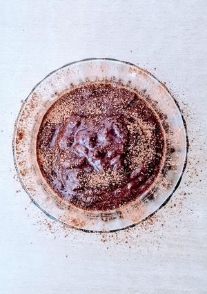 Una foto de Mousse saludable de pera y cacao en 5 minutos 🍐 🍫 Postrecito de pera plant based, low carb, 4 ing