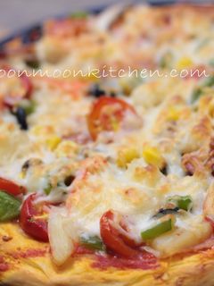 【腸仔蟹柳蘑菇pizza】~麵包機食譜 的食譜成品照片