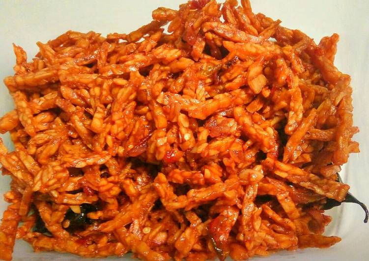 Resep Kering tempe pedas manis Anti Gagal