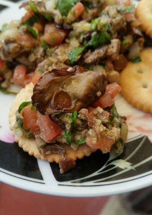 Una foto de Ensalada de ostiones ahumados