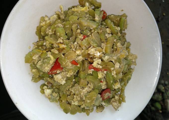 Ternyata ini loh! Cara mudah bikin Tumis pare orek telur  lezat