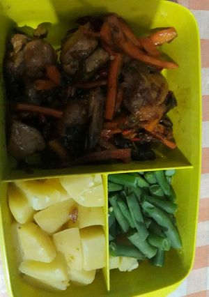 Foto resep Menu makan siang ayam kecap