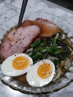 A picture of Pork Loin Chow Mein Soup.