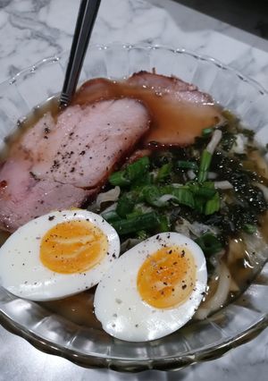 A picture of Pork Loin Chow Mein Soup.