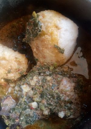 A picture of Tuwo miyar vegetable.