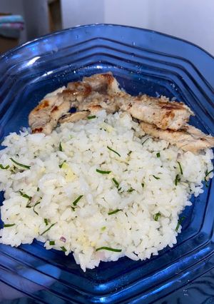 Foto resep Nasi daun jeruk + ayam panggang bawang putih