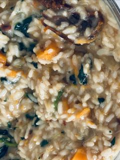 Foto de Risoto de Cogumelos, Abobora e Espinafres