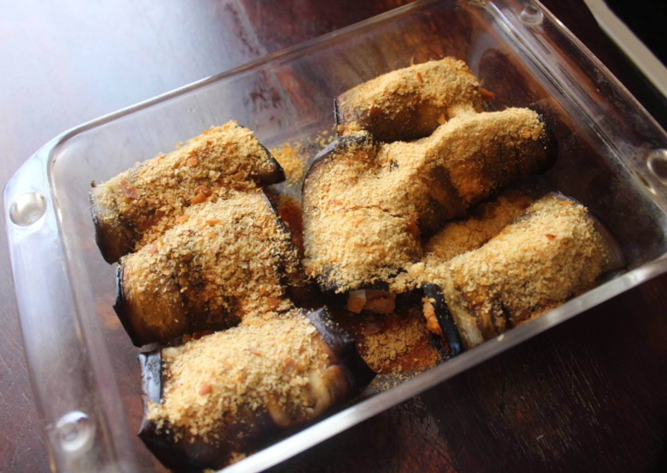 Canelones de berenjena rellenos de atún