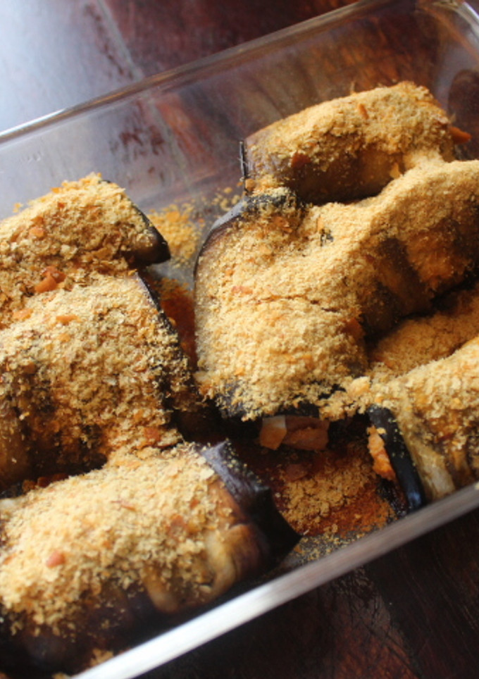 Una foto de Canelones de berenjena rellenos de atún
