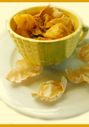 A picture of Papad er Dalna  - Bengali Papad Curry.