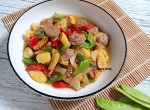 Foto resep Tumis kapri jagung muda bakso