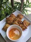 ขนมปังหน้าไก่ หม้อทอดไร้น้ำมัน
