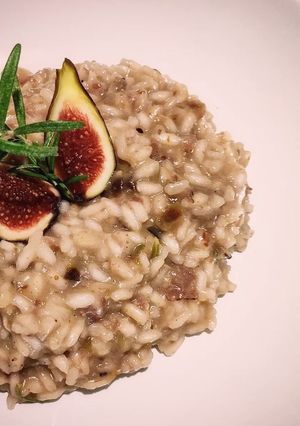Foto di Risotto ai fichi, speck e rosmarino