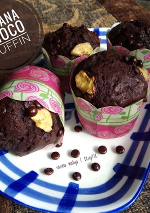 Foto resep Banana choco muffin (no mixer)