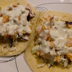 A picture of Salmon tacos.