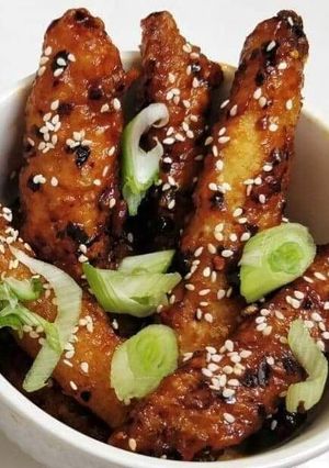 A picture of Baby corn Sesame seeds.