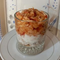 Grated apple with yogurt delight 🍏🍎🍏🍎 A picture of Grated apple with yogurt delight 🍏🍎🍏🍎.