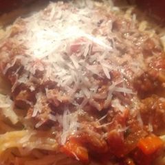 A picture of Scain's Spaghetti and Meaty Marinara.