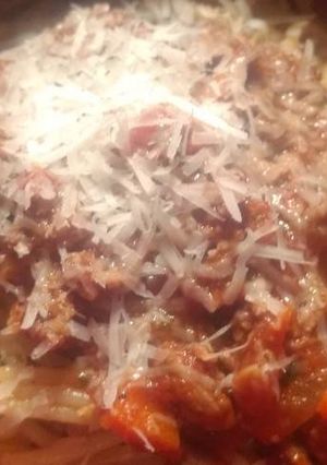 A picture of Scain's Spaghetti and Meaty Marinara.