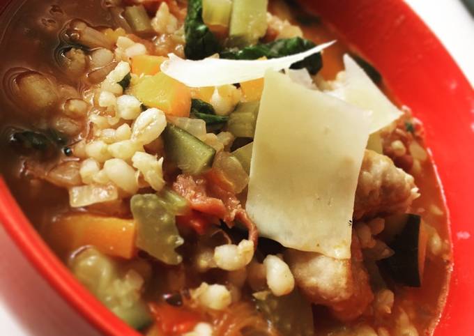 Recipe of Wolfgang Puck Pearl Barley Minestrone with Italian Sausage