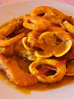 Una foto de Suquet de frutos del mar