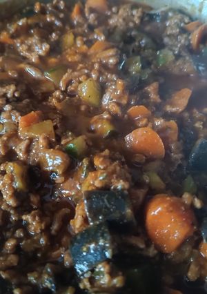 Una foto de Carne Picada con verduras