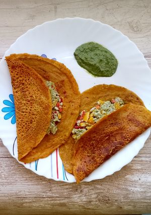 A picture of Chickpea flour cheela.