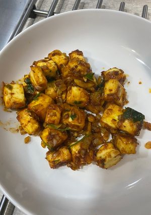 A picture of Paneer pepper fry (in air fryer).