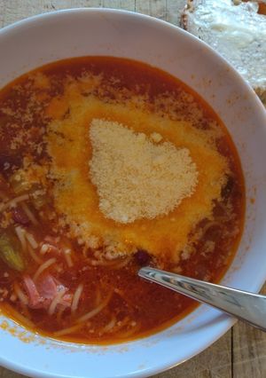 A picture of Foodi Pasta Fagioli ("Fazool").