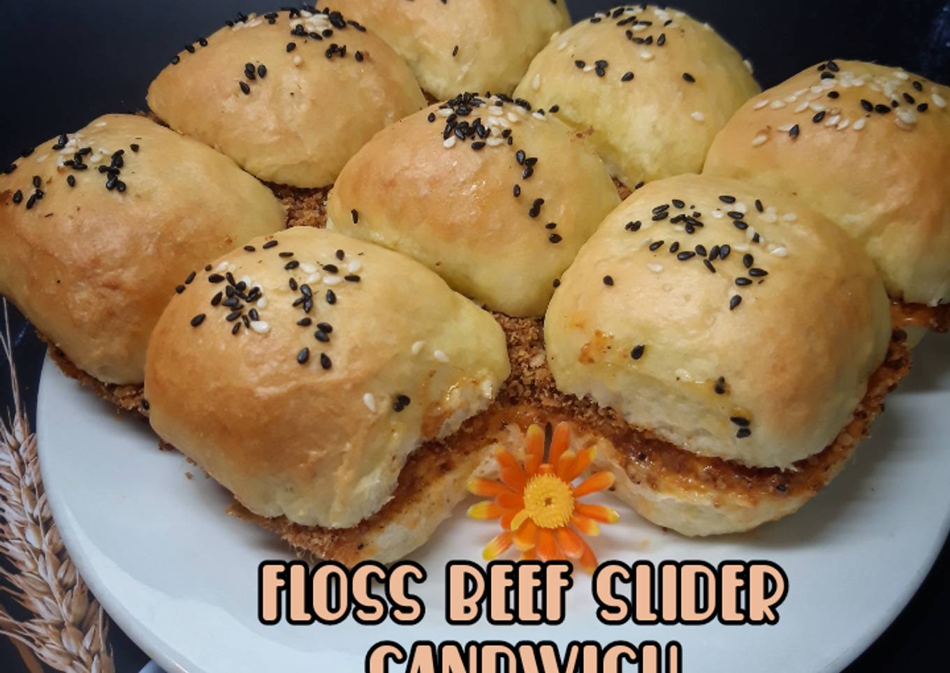 Floss beef slider sandwich