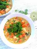 Thai style salmon chowder